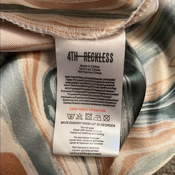 🩷 4th + Reckless XS Abstract Patterned Midi Skirt Side Zipper - Picture 6 of 6